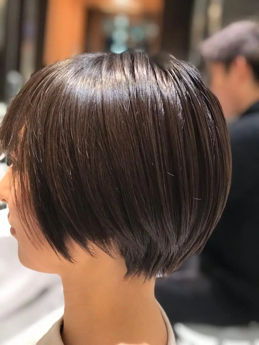 ショート カラー ブラウンカラー ナチュラルブラウン ボブ カット ヘアカラー トリートメント 谷合 貴志のヘアスタイル