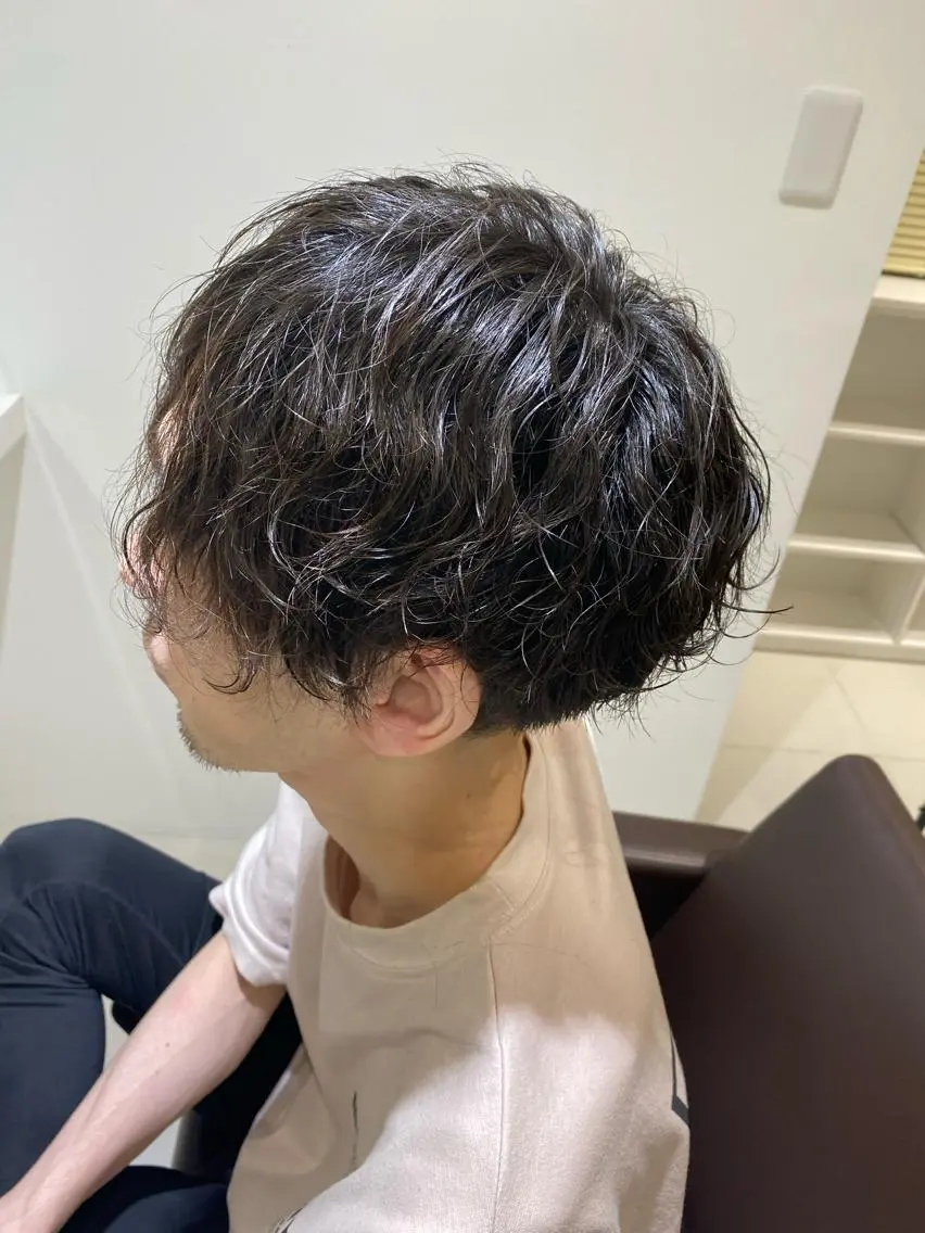 メンズ マッシュ メンズパーマ 波巻きパーマ 矢田 沙希のヘアスタイル