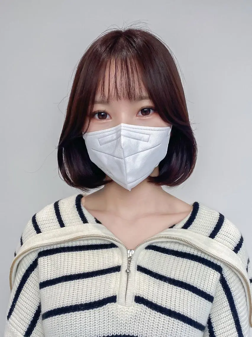 ミディアム ボブ 顔周りカット 韓国風ヘア レイヤーカット カット だいや/メンズパーマ メンズカット/名古屋のヘアスタイル