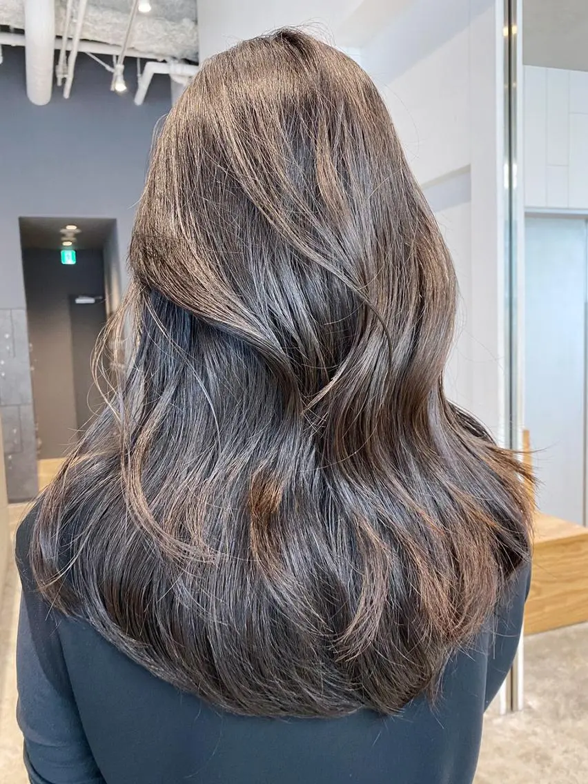 セミロング カラー パーマ ヘアアレンジ ITbyALBUM 中野店のヘアスタイル