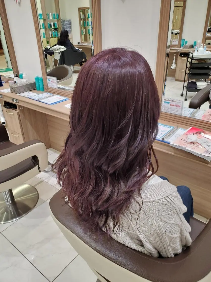 カラー ロング イルミナカラー ピンクカラー ピンクパープル パープルカラー カット ヘアカラー パーマ トリートメント カラー特化🔥中村 和貴<Ash津田沼>のヘアスタイル