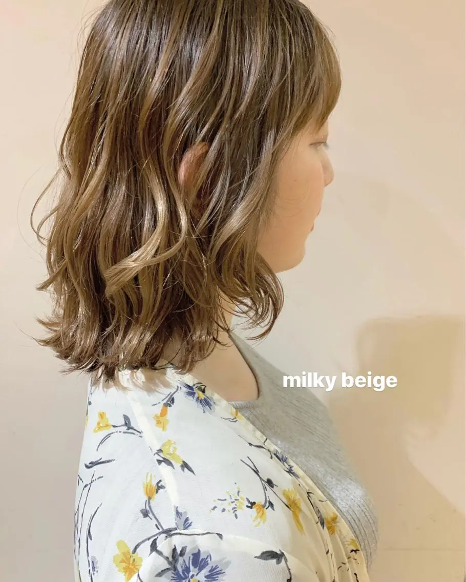 ミディアム ボブレイヤー ボブ レイヤーカット 菅原リキヤ くびれレイヤーヘアのヘアスタイル