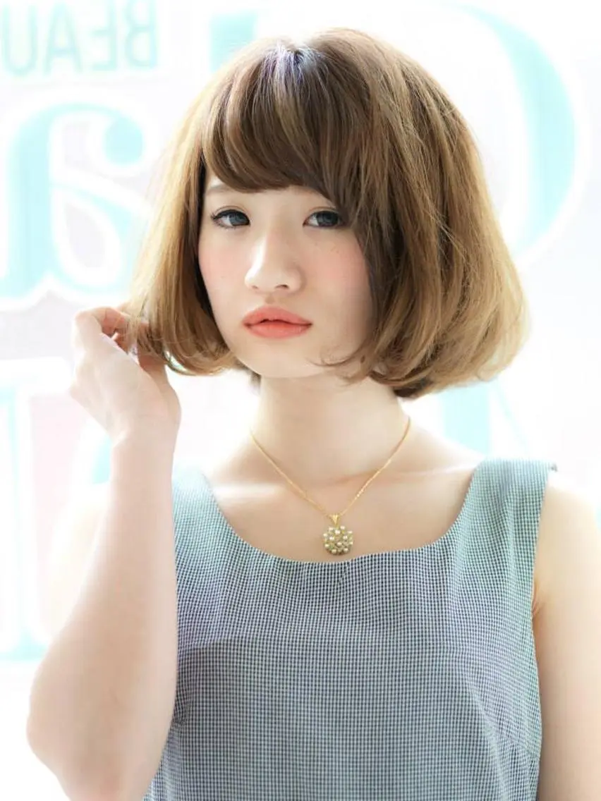 ショート ミディアム カラー パーマ 内藤 達也のヘアスタイル