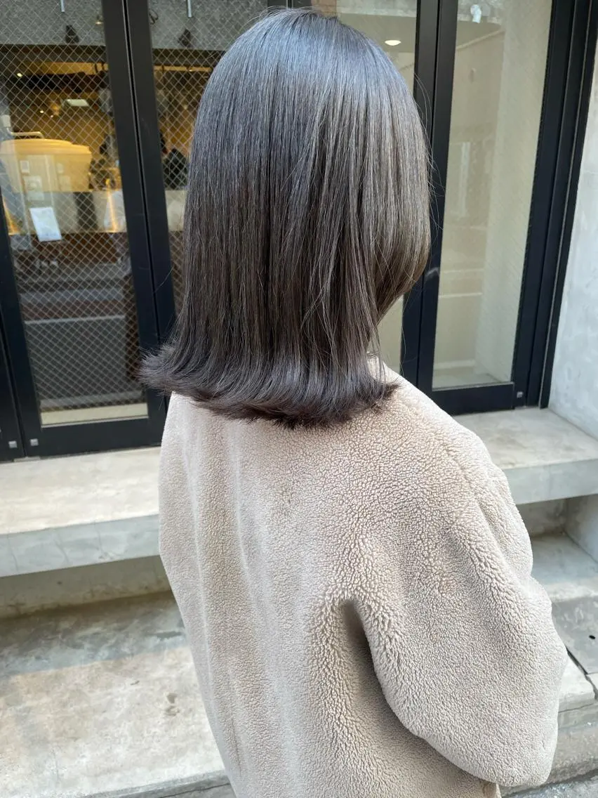 ミディアム カラー カット ヘアカラー トリートメント 🩰オリーブ/ ベージュ松本咲花🩰のヘアスタイル