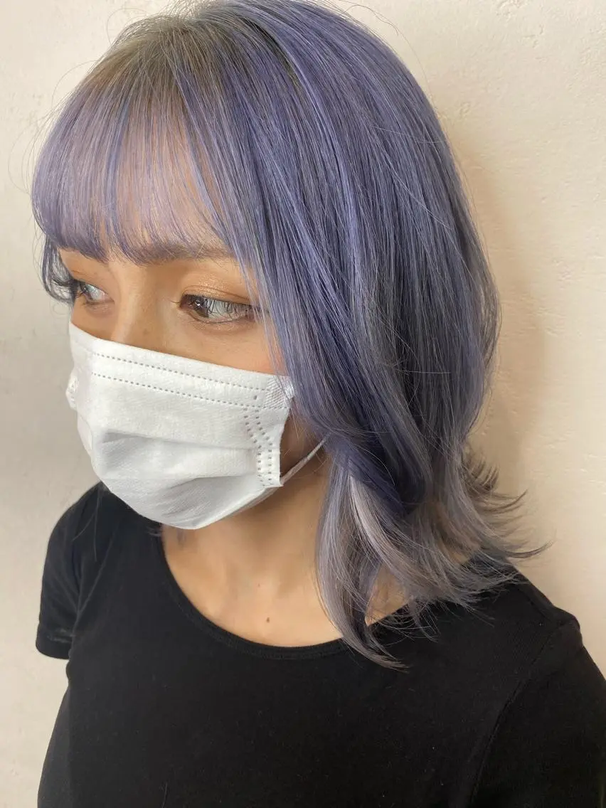 ミディアム カラー 透明感カラー デザインカラー モデル募集🌈のヘアスタイル