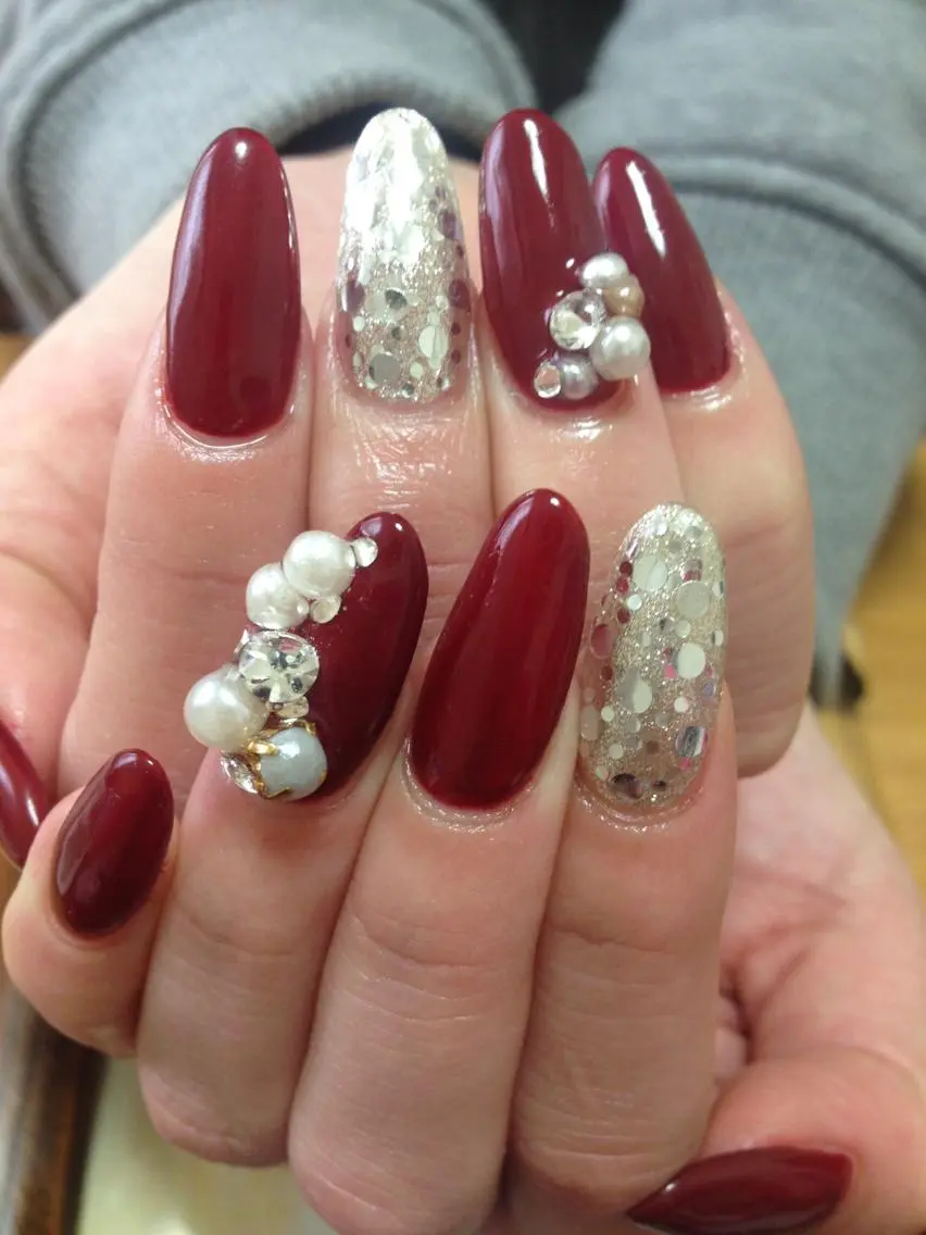 ネイル 成人式 長さ出し スカルプネイル ハンドネイル Nail salon Museのネイルデザイン