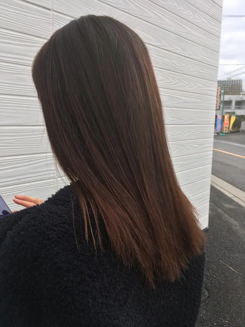 セミロング トリートメント ビヨウシツトリコ よねたにみなのヘアスタイル