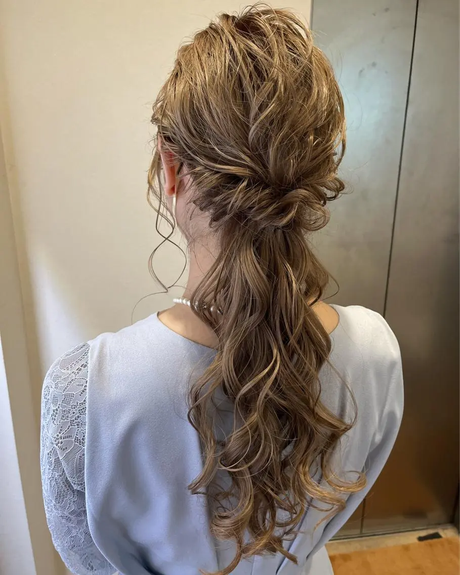 ロング ヘアアレンジ ヘアセット サソウ ユリエ🥥のヘアスタイル