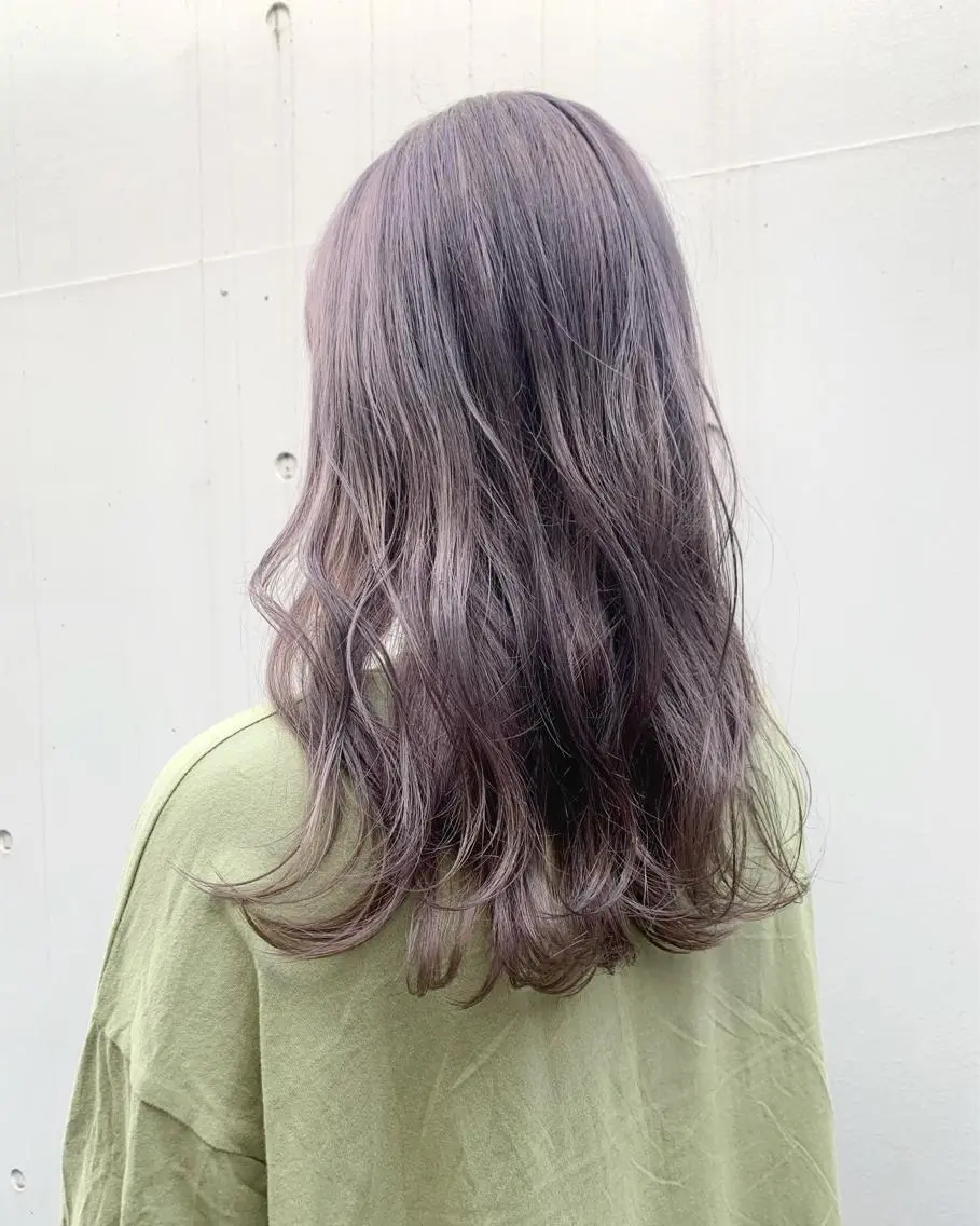 セミロング カラー ブリーチ グレージュ 垢抜けヘア♡柔らかい カラー/mihoのヘアスタイル
