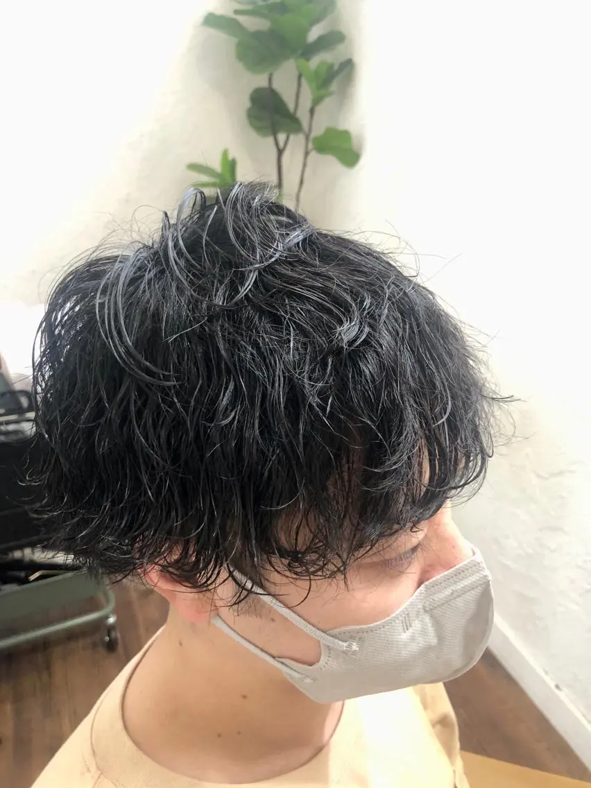 ミディアム パーマ メンズ ミディアムパーマ メンズパーマ 波巻きパーマ カット パーマ 正田 美帆のヘアスタイル