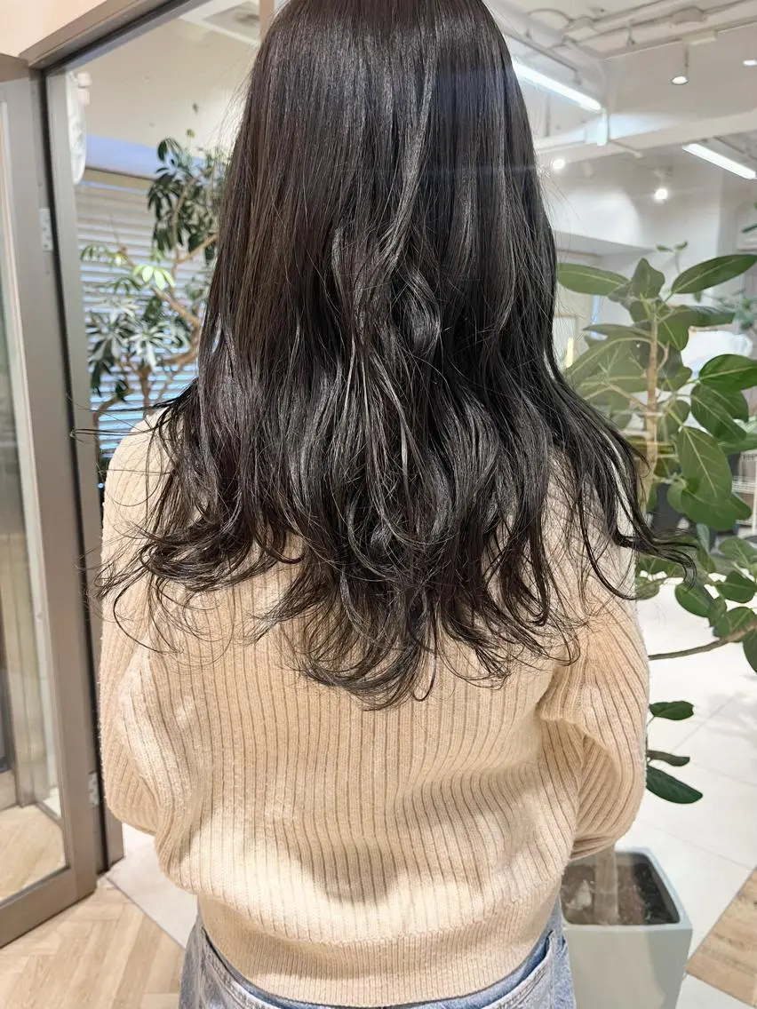 ロング カラー ヘアアレンジ 透明感カラー オレンジ カット ヘアカラー トリートメント ヘアセット 🌷ボブ/髪質改善 ストレートのヘアスタイル