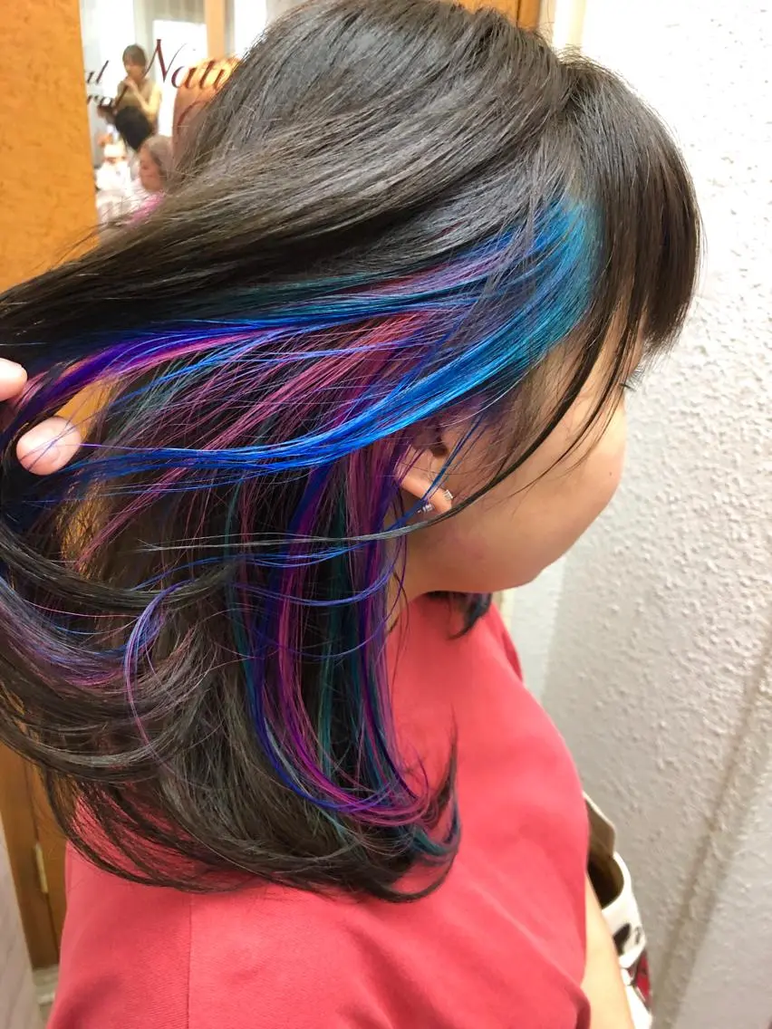 セミロング カラー ユニコーンカラー 100%髪質改善特化 TRUNSのヘアスタイル