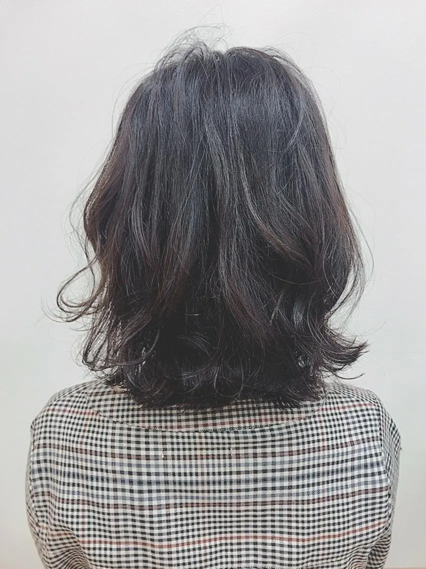 ミディアム アッシュ くびれヘア MARRON 🍊mihoのヘアスタイル
