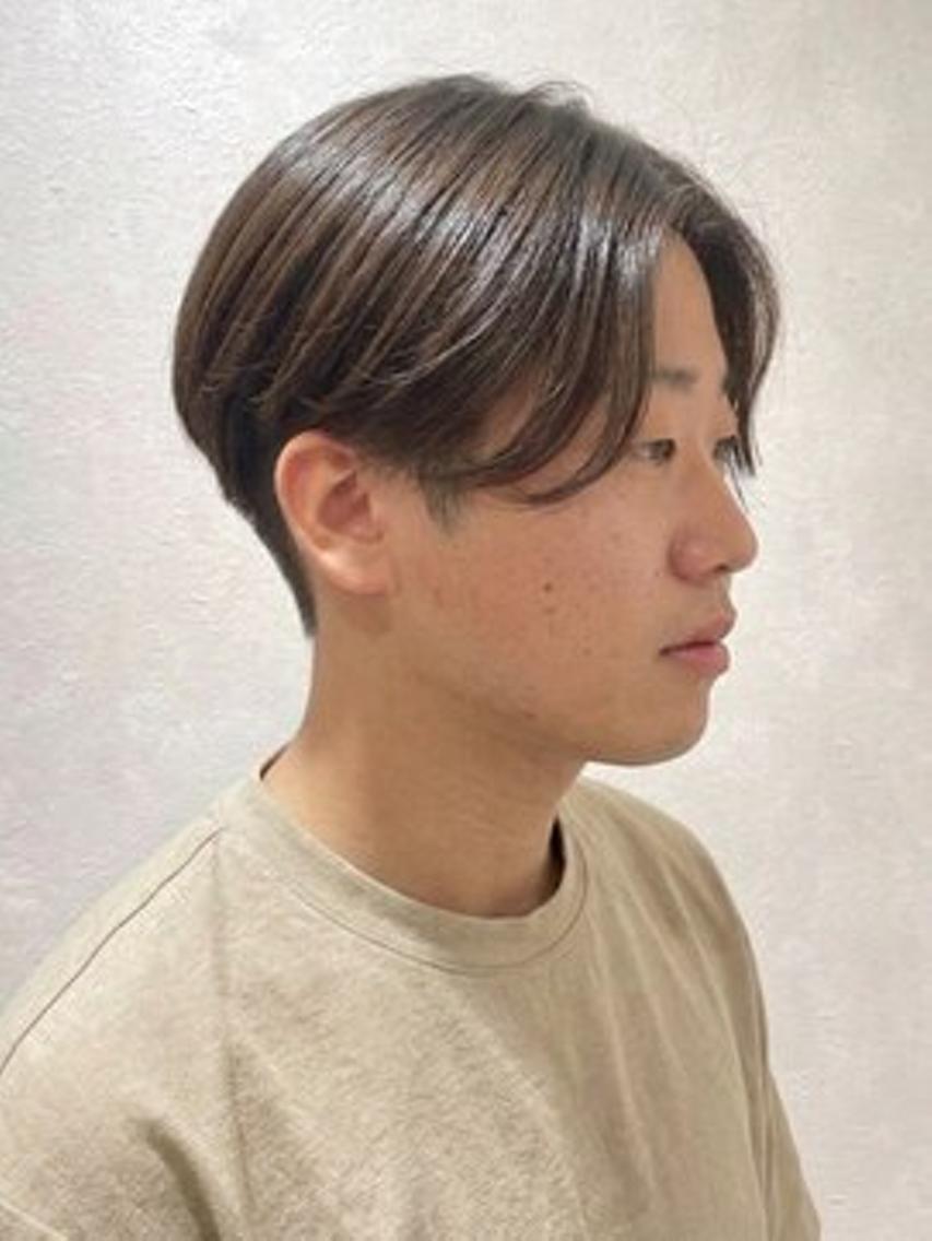 メンズ パーマ センターパート メンズパーマ カット 縮毛矯正 メンズ/毛流れパーマ /鈴木健友のヘアスタイル