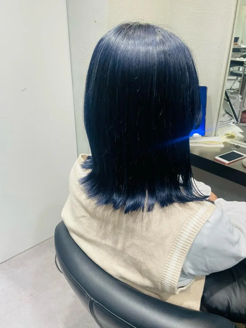 ミディアム カラー ネイビーカラー パープルカラー 🌈ウルトワ水素 髪質改善naru🌈のヘアスタイル