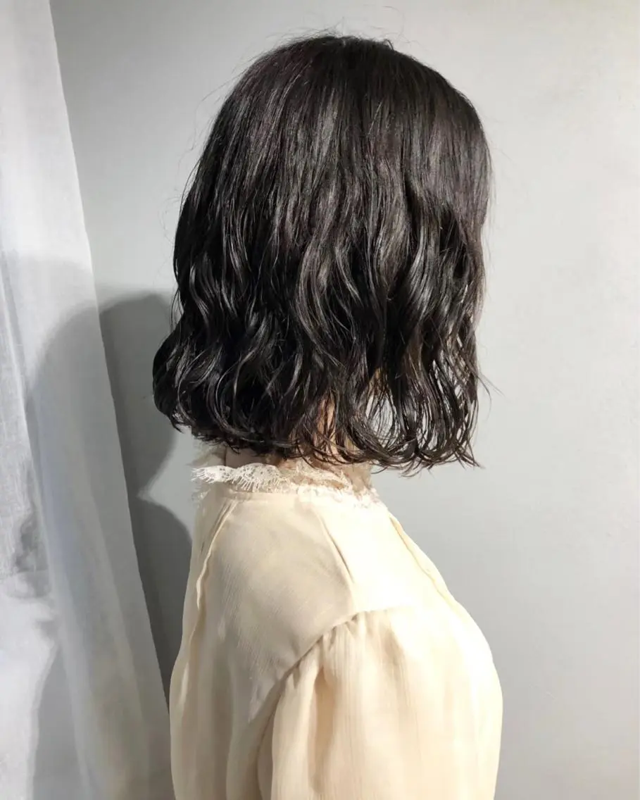 ミディアム パーマ ボブパーマコテ巻き風 パーマNo1深江秀平のヘアスタイル