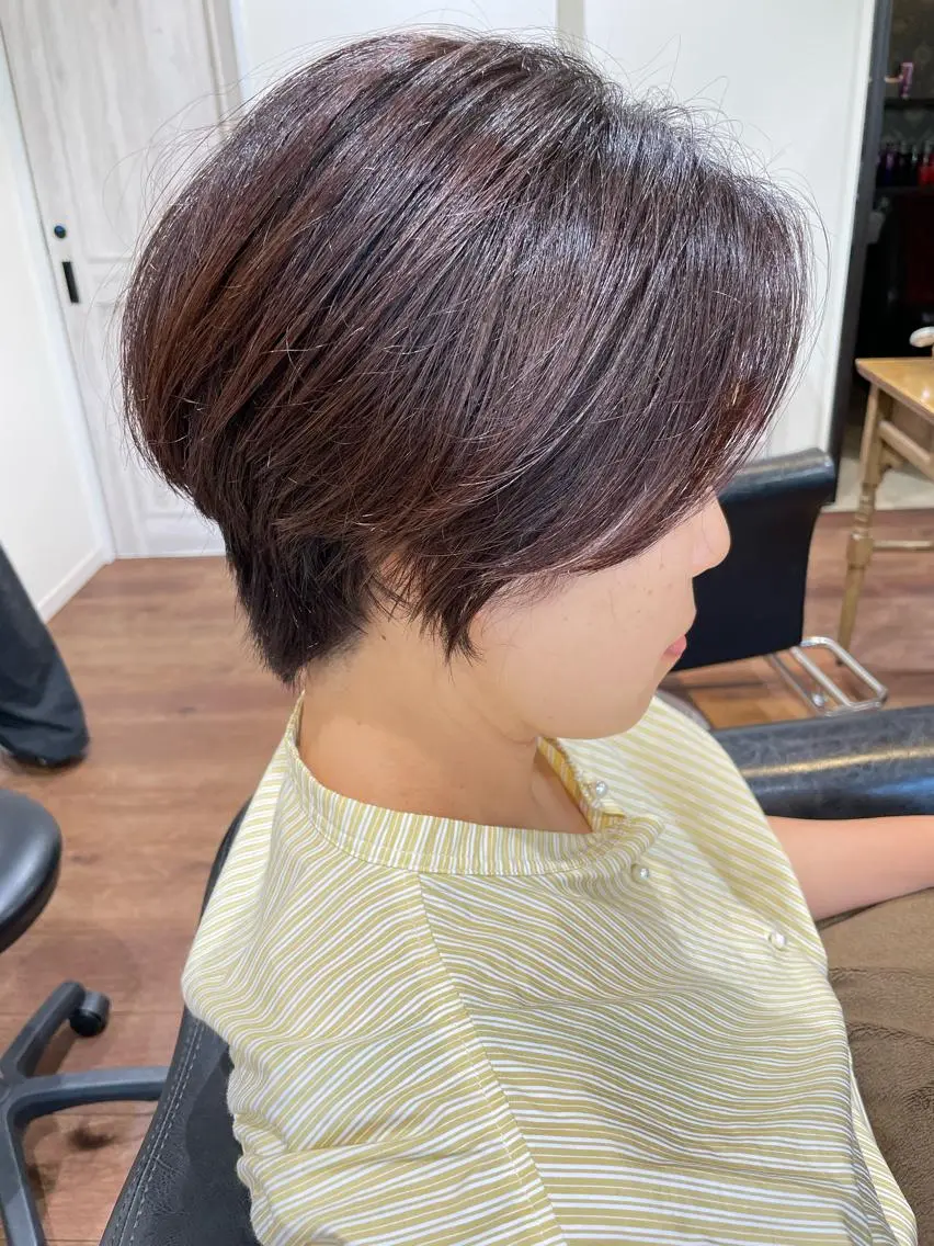 ショート カット ヘアカラー トリートメント カズキ/くびれヘア/ レイヤー/透け感のヘアスタイル