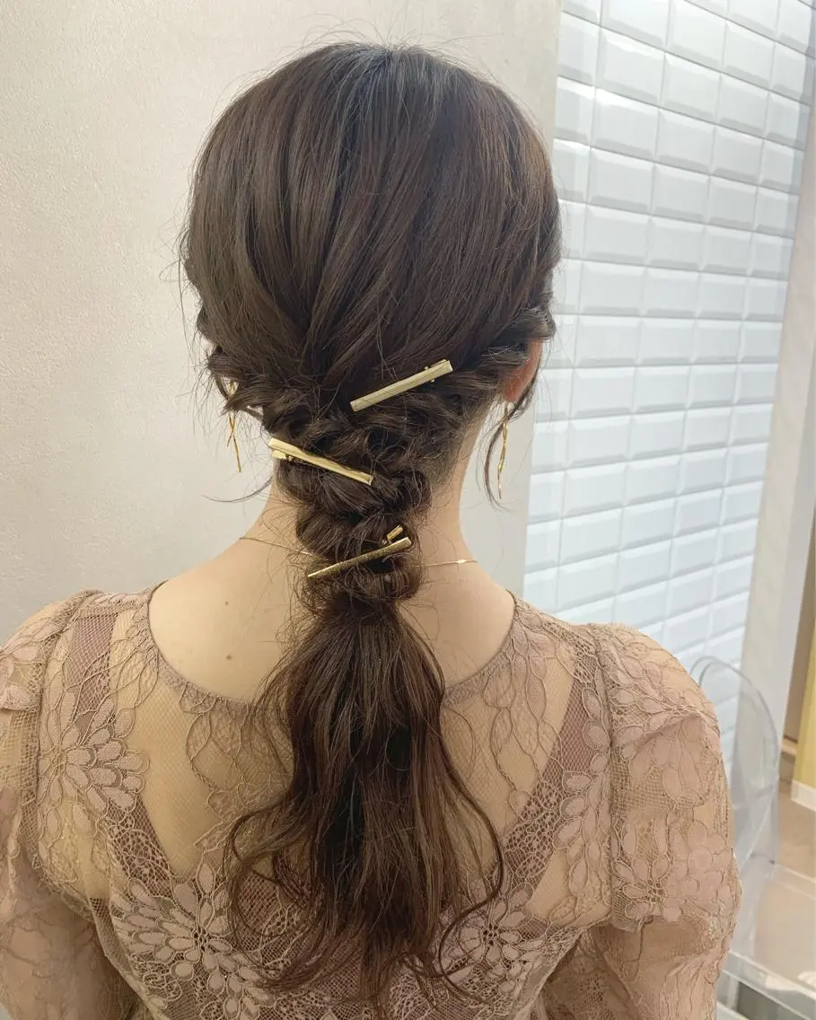 ヘアアレンジ 結婚式・ブライダル ヘアセット hubhair レイヤー/透明感のヘアスタイル