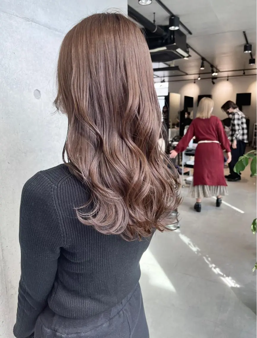 セミロング カラー パーマ ヘアアレンジ 透明感/オリーブ/ グレージュ/YUKAのヘアスタイル