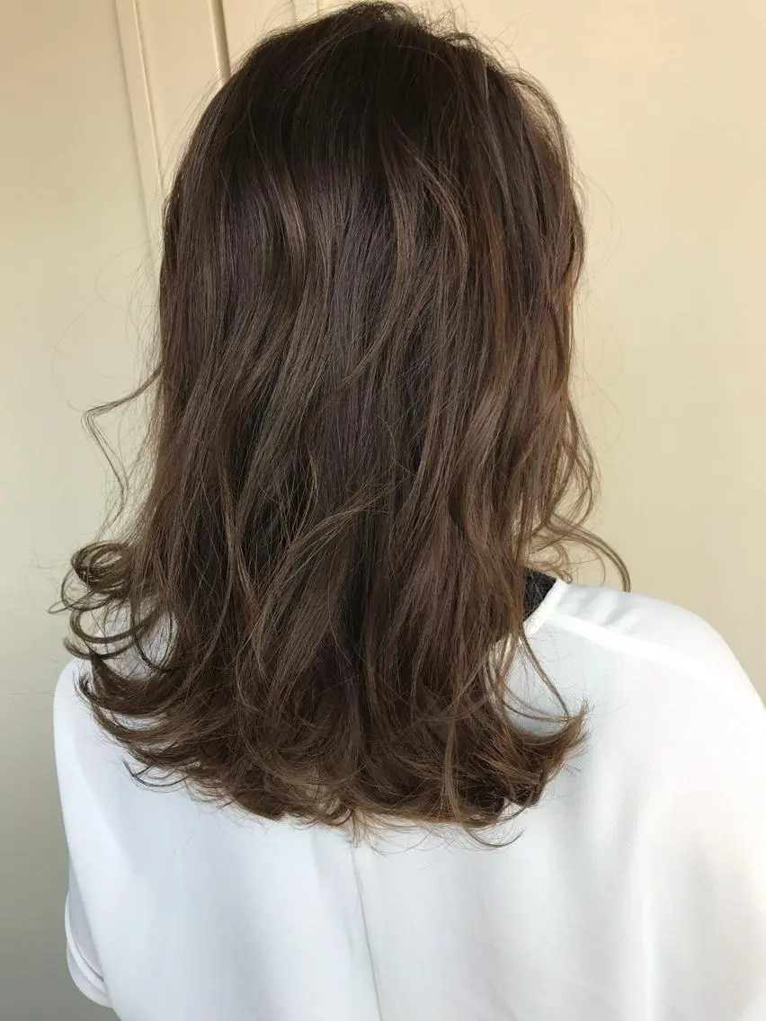 セミロング カラー パーマ ヘアアレンジ グラデーションカラー ハイライトカラー ハイライト 【体験】韓国 メイク&ヘア天神のヘアスタイル