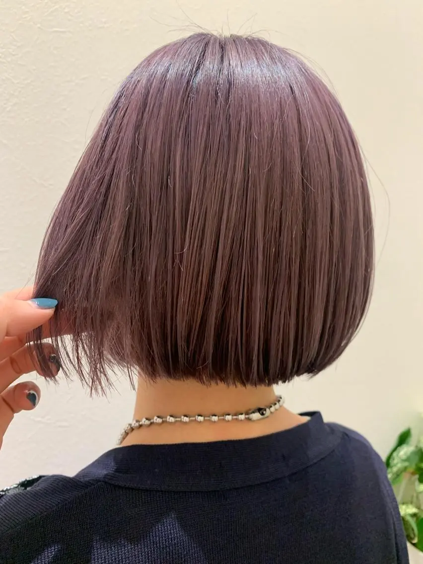 ショート カラー ラベンダーカラー ピンクカラー ピンクラベンダー カット ヘアカラー トリートメント hubhair レイヤー/透明感のヘアスタイル