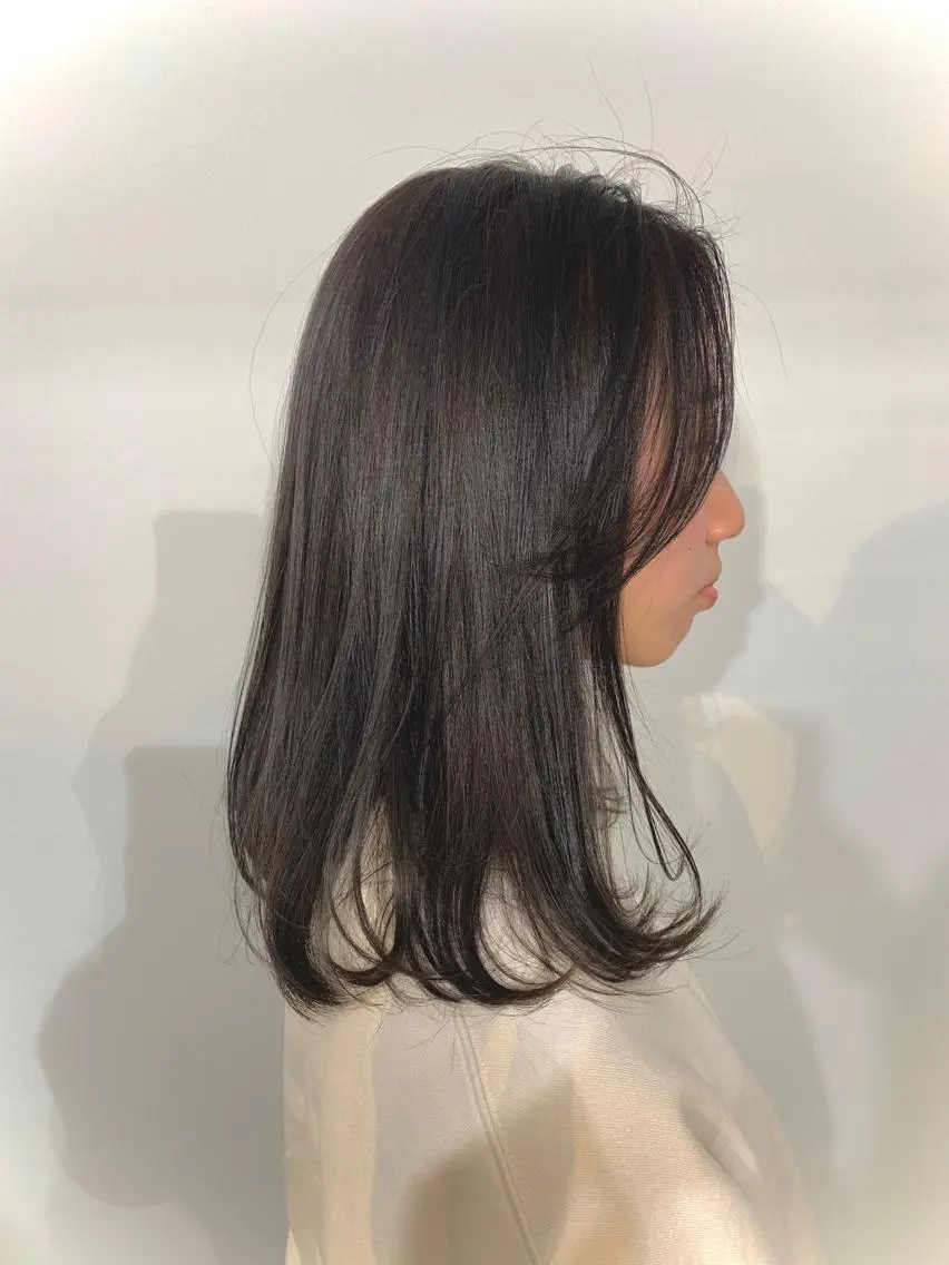 ミディアム カラー パーマ ヘアアレンジ 加藤 綾華のヘアスタイル