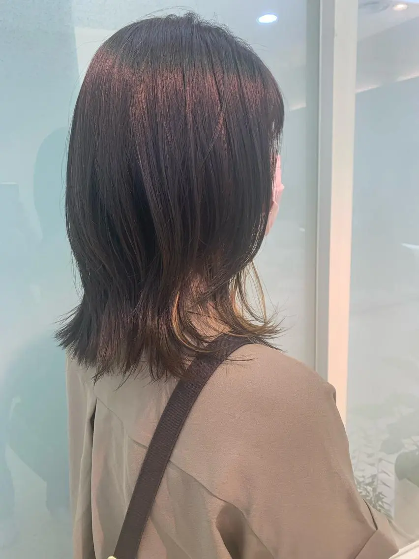 ミディアム カラー ヘアアレンジ ヘアカラー トリートメント 似合わせカラー/艶 髪質改善/ヨシザキのヘアスタイル