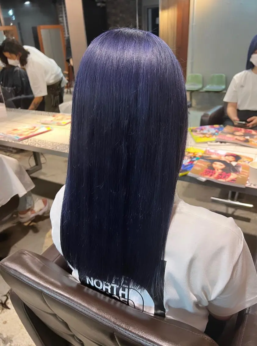 ミディアム カラー ブルーカラー ブルーラベンダー ダブルカラー ラベンダーカラー 髪質改善 カット パーマ トリートメント 似合わせ×美髪改善✨ Yutoのヘアスタイル