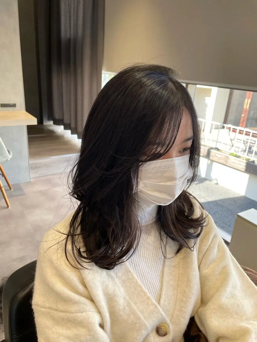 セミロング ボブ エギョモリ 外国人風カラー ハイライト 髪質改善 カット 韓国風/オシャレ /縮毛矯正/滝口琴未のヘアスタイル