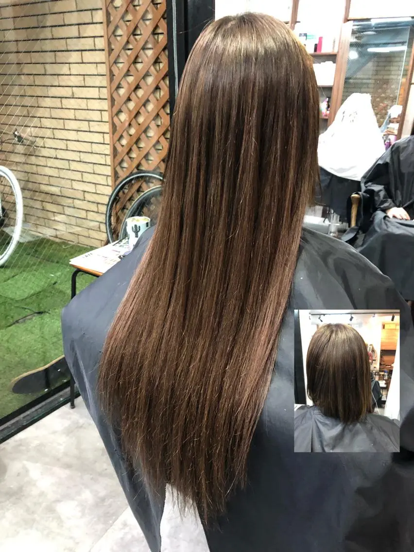 ロング カラー シールエクステ バレイヤージュ デザインカラー ハイライトカラー ハイトーンカラー レイヤー/エクステ alpha下妻のヘアスタイル