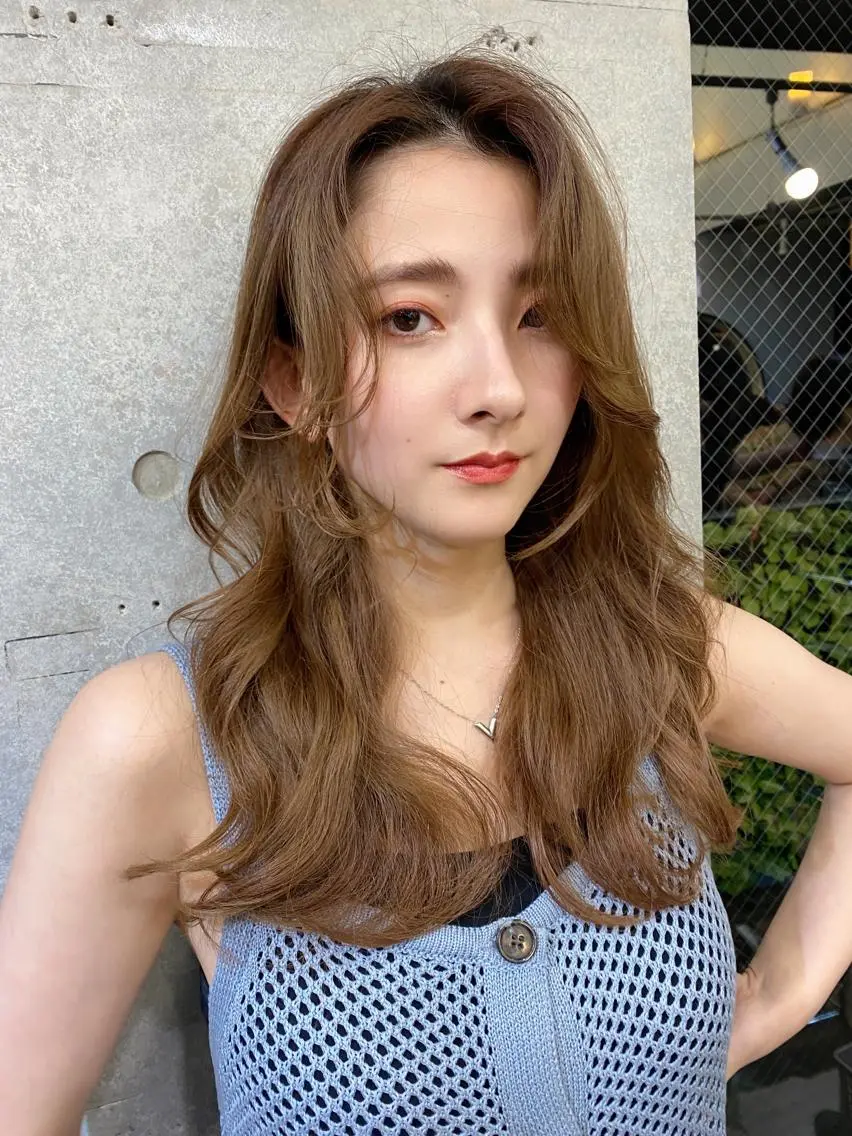 ロング カラー ロングレイヤー 顔まわりレイヤー 伸ばしかけ 韓国風ヘア レイヤーカット 似合わせレイヤー 🇰🇷荒木洋文のヘアスタイル