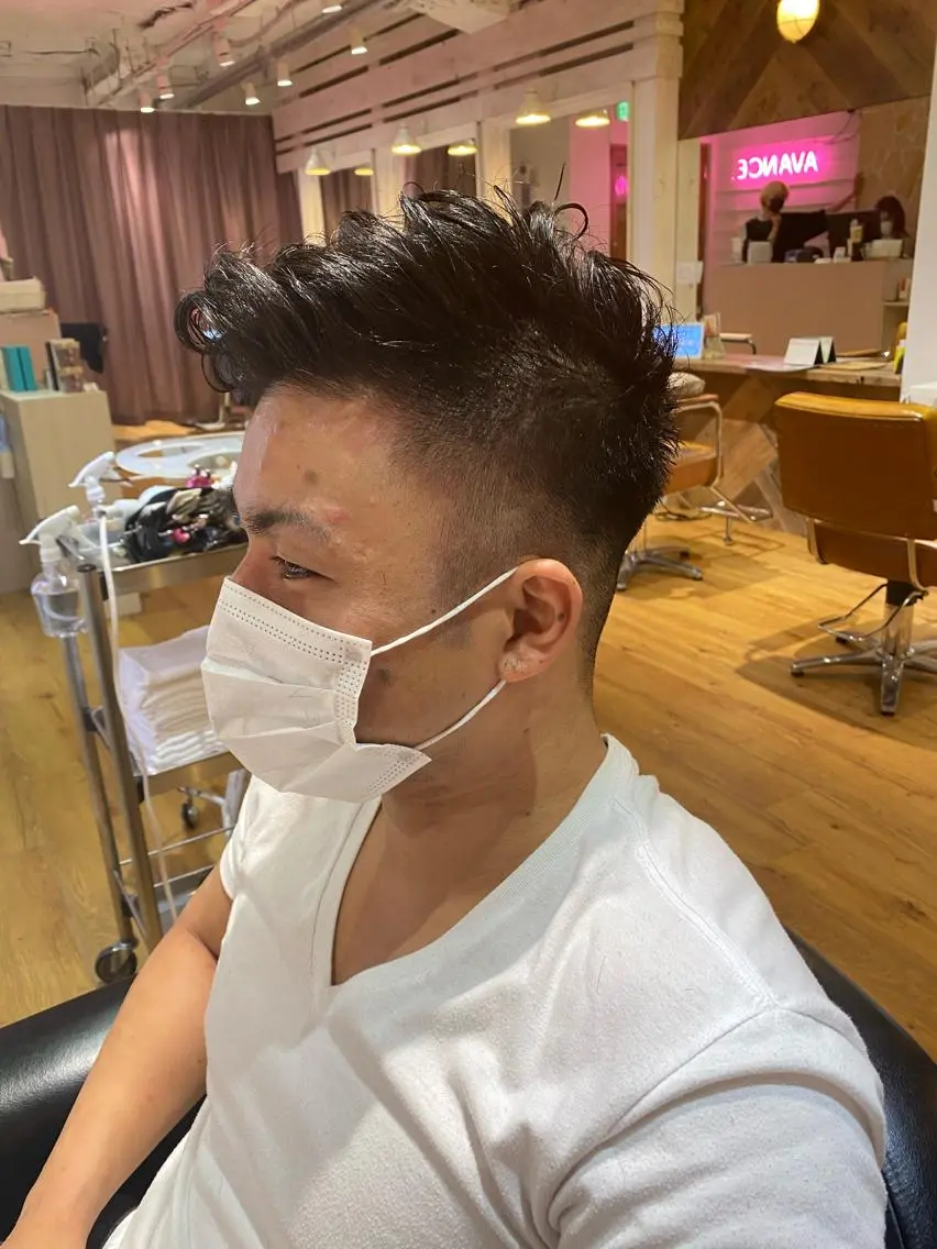 ショート パーマ メンズ 刈り上げ カット パーマ AVANCE.難波 店長 松元のヘアスタイル