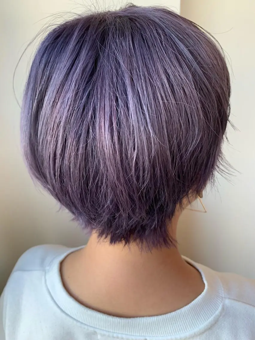 ショート カラー パープルカラー ヘアカラー ボブウルフ/ボブ Satsuki【名駅のヘアスタイル