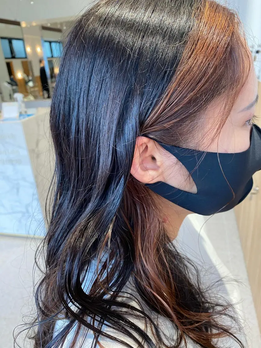 セミロング カラー ミストバング  フェイスフレーミング 谷合 貴志のヘアスタイル