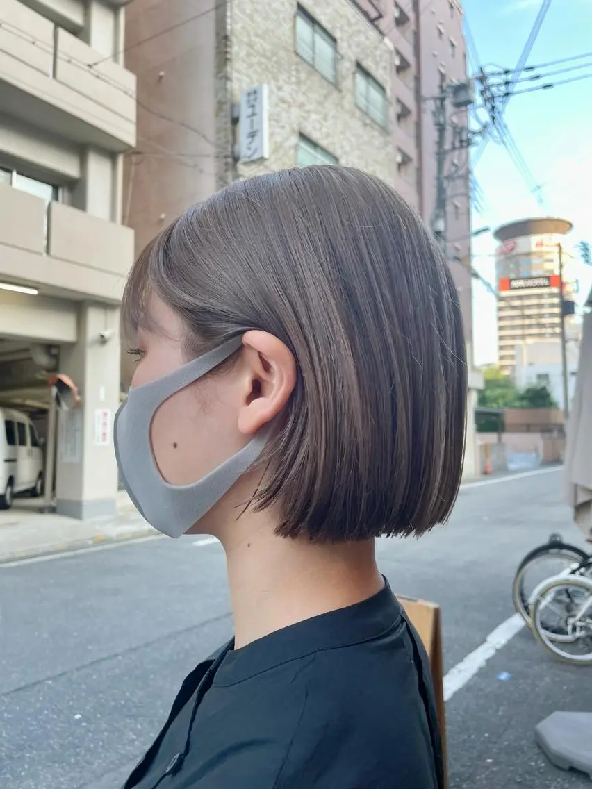 ミディアム カラー やまさきえりこ ニュアンスパーマのヘアスタイル