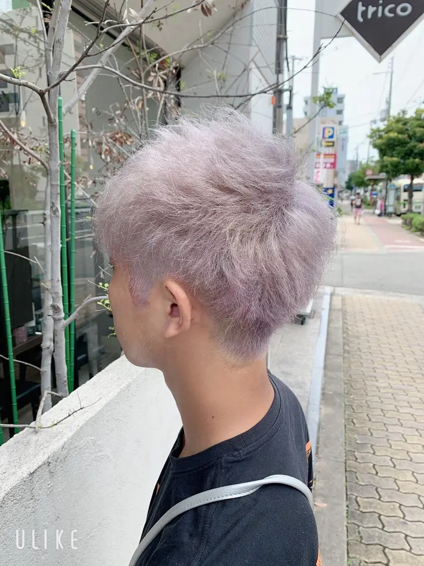 ショート カラー ハイトーンカラー ラベンダーカラー ヘアカラー 似合わせ/ カラー.岡田友仁のヘアスタイル