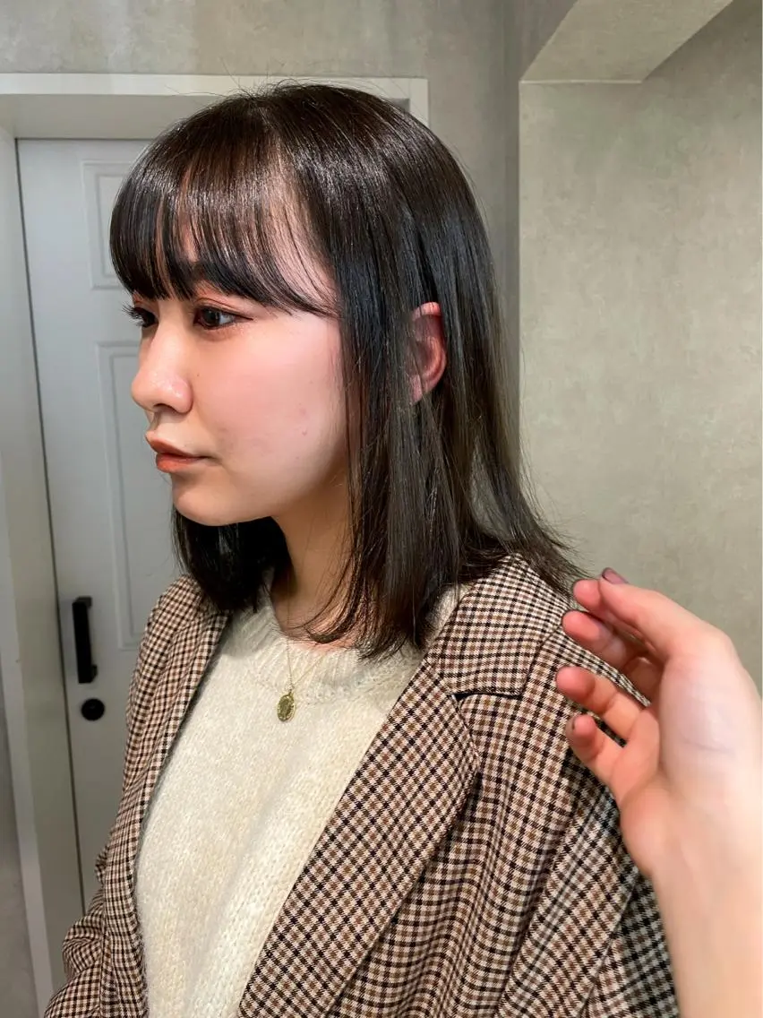 ミディアム カラー ブラウンカラー ヘアカラー ナチュラル透明感🌱 小山美樹子のヘアスタイル