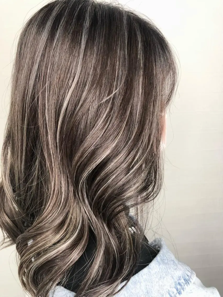 ミディアム ハイライト ヘアカラー 髪質改善ストレートo rメンズスタイル今岡のヘアスタイル