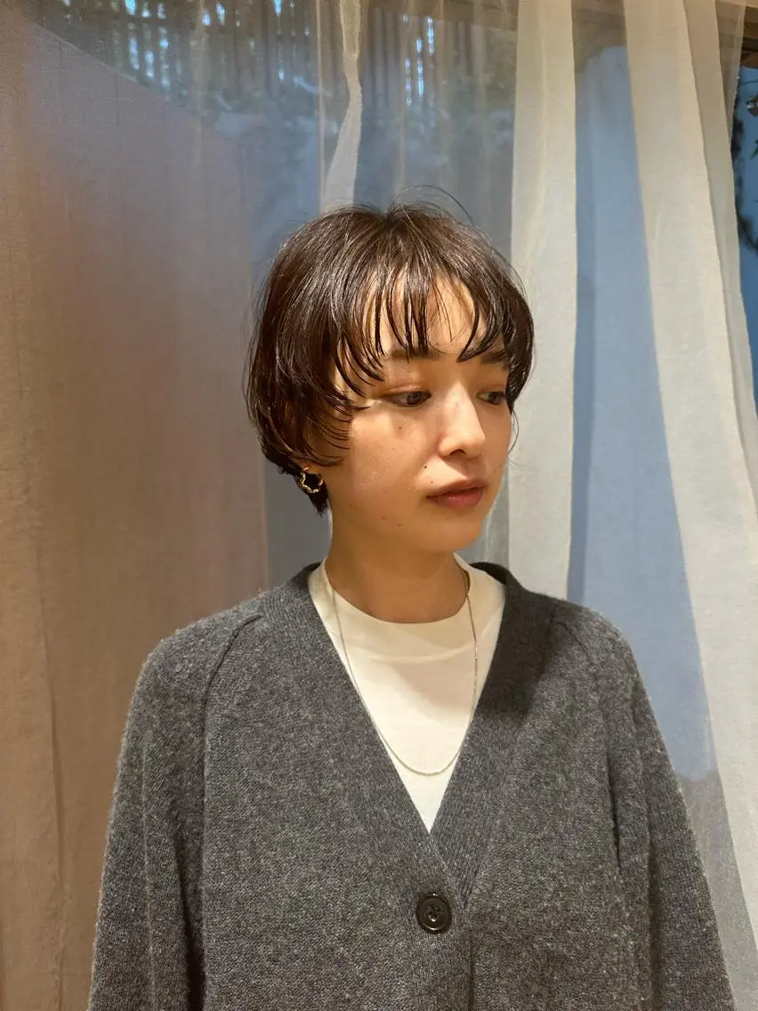 ショート 大人可愛い♡コテ巻き パーマ🌼杉田 萌恵のヘアスタイル