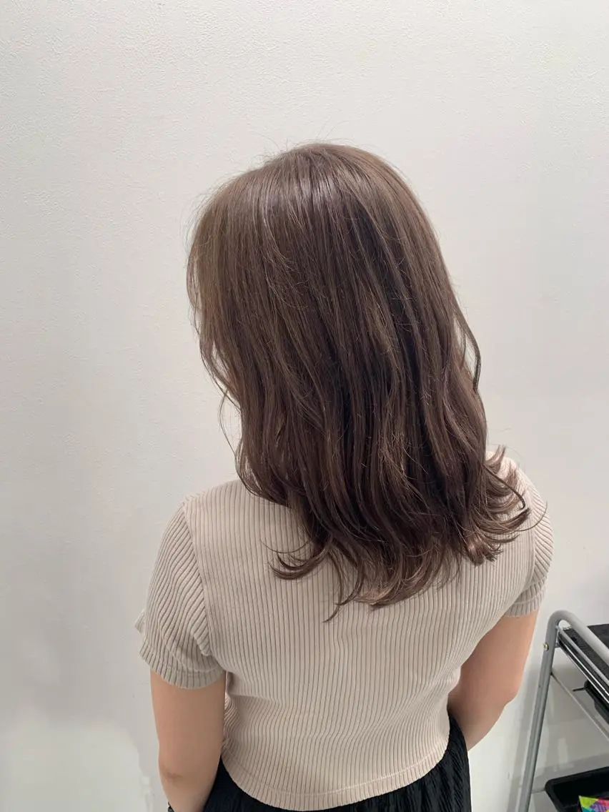セミロング カラー ヘアアレンジ ダブルカラー｜ なおき｜池袋美容師のヘアスタイル