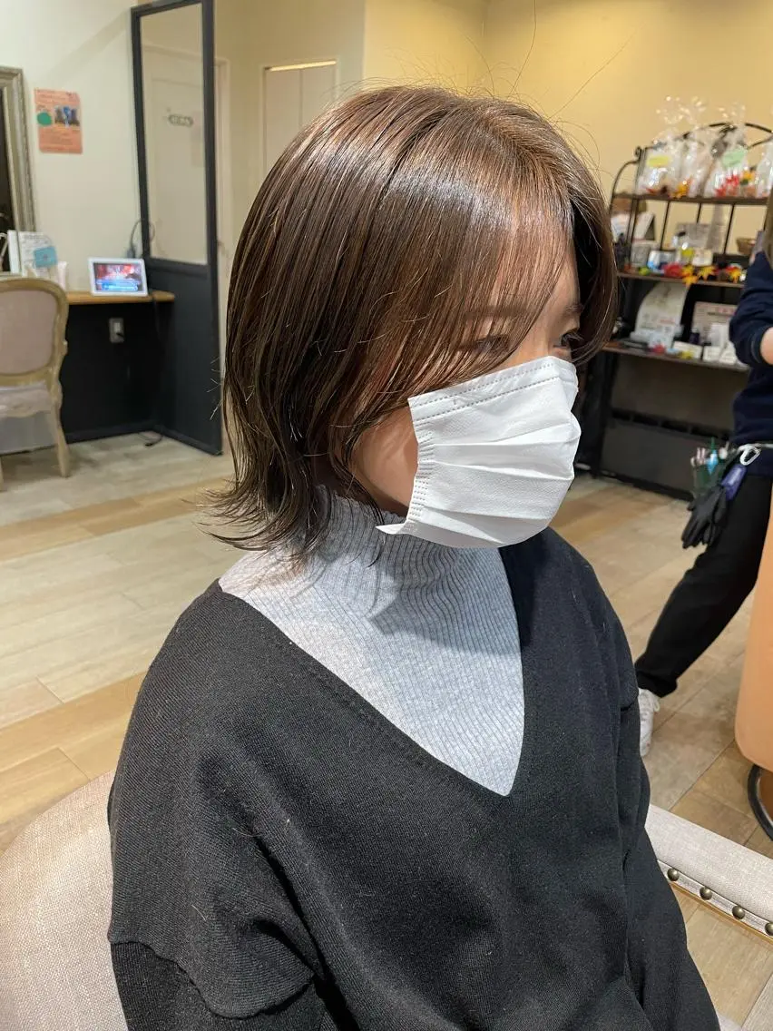 ミディアム 亀川蓮 Agu hairのヘアスタイル