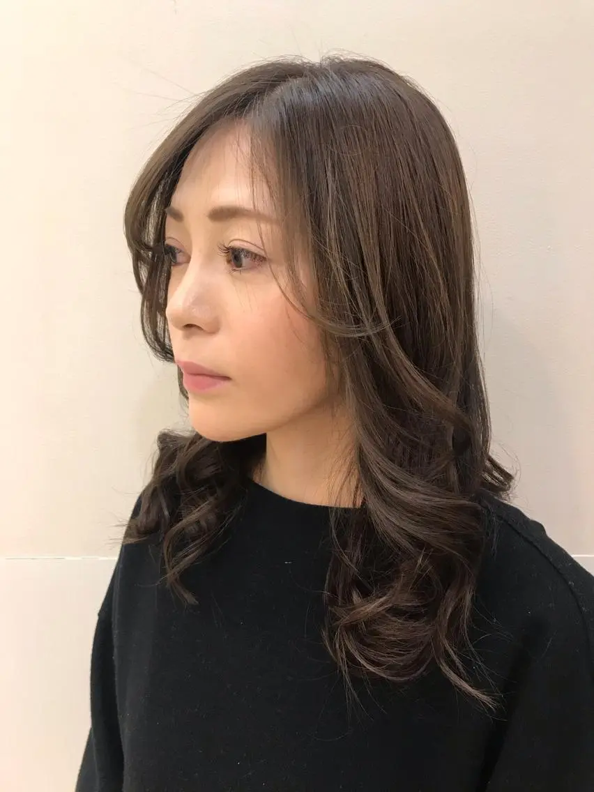 セミロング パーマ セミロングパーマ ヘアカラー トリートメント ✨似合わせカラー 阿部賢✨のヘアスタイル