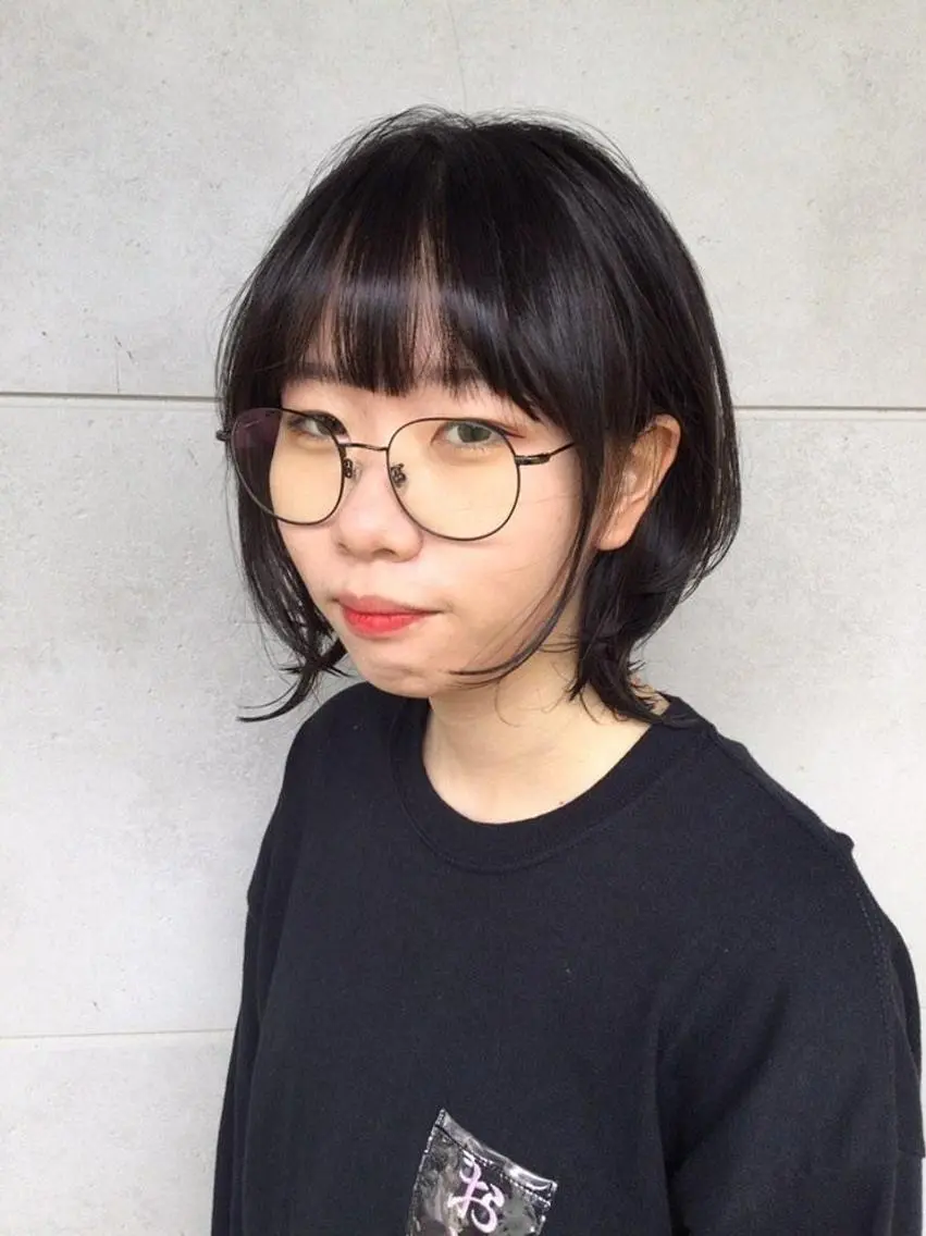 ミディアム パーマ ミディアムパーマ ウルフカット カット パーマ ブリーチ/ヘアケア/ 艶髪/イギチハルのヘアスタイル