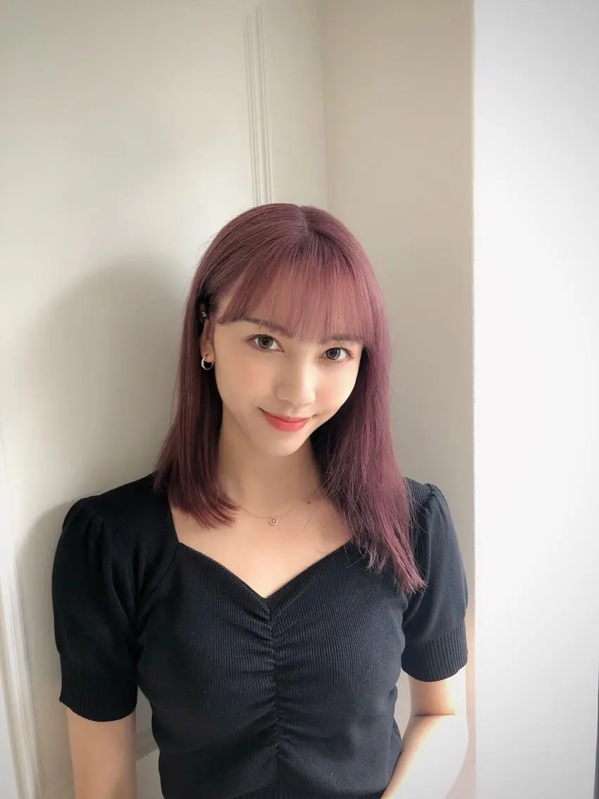 ミディアム カラー ベージュカラー ブリーチ ピンクカラー バイオレットカラー マンツーマン/透明感 foi hairのヘアスタイル