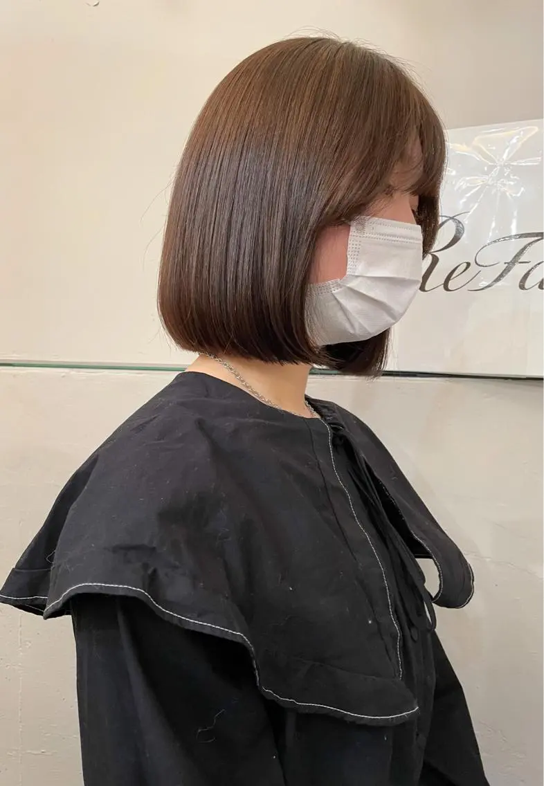 ショート カラー ブリーチ 透明感カラー ブリーチなしカラー ボブ ブリーチ/miinaのヘアスタイル