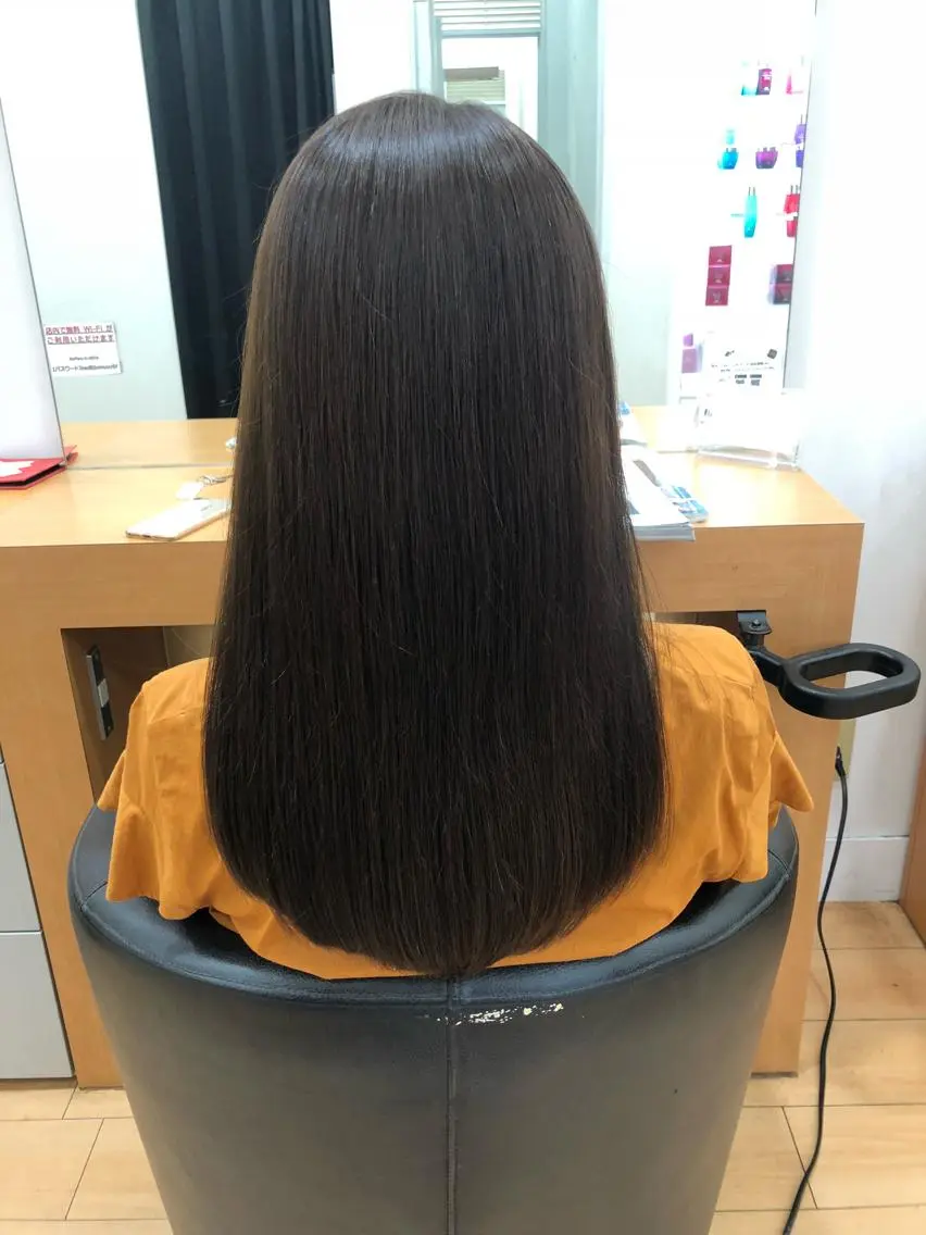ロング カラー 縮毛矯正×髪質改善 カラー×クロスパーマのヘアスタイル