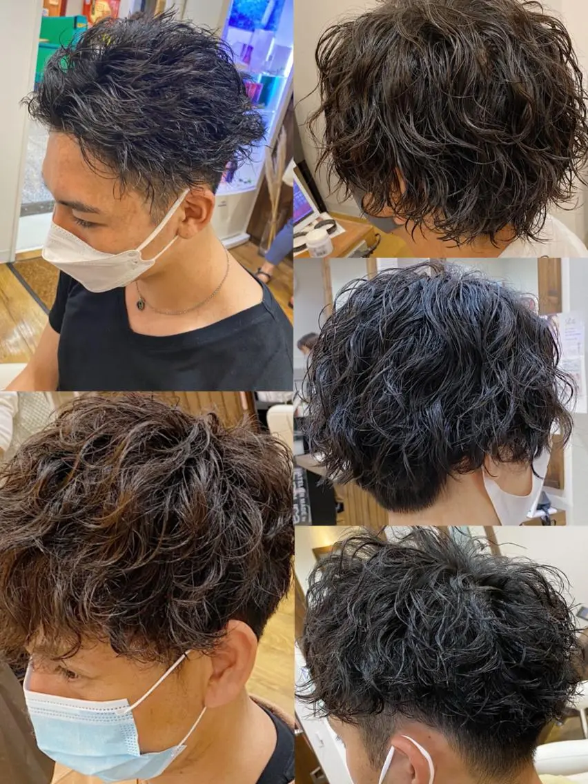 パーマ メンズ 原田 涼矢のヘアスタイル