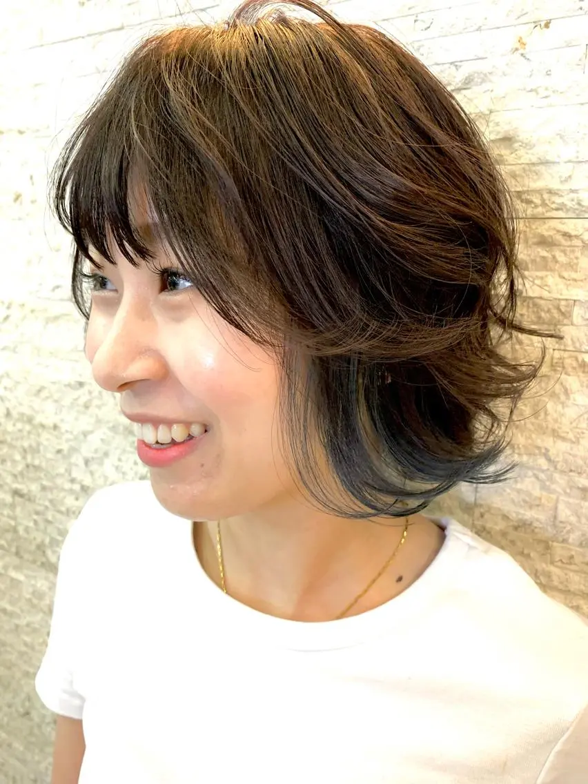 ショート カラー ヘアアレンジ ネイビーカラー 🔶似合わせセンター パート/ヤス🔶のヘアスタイル