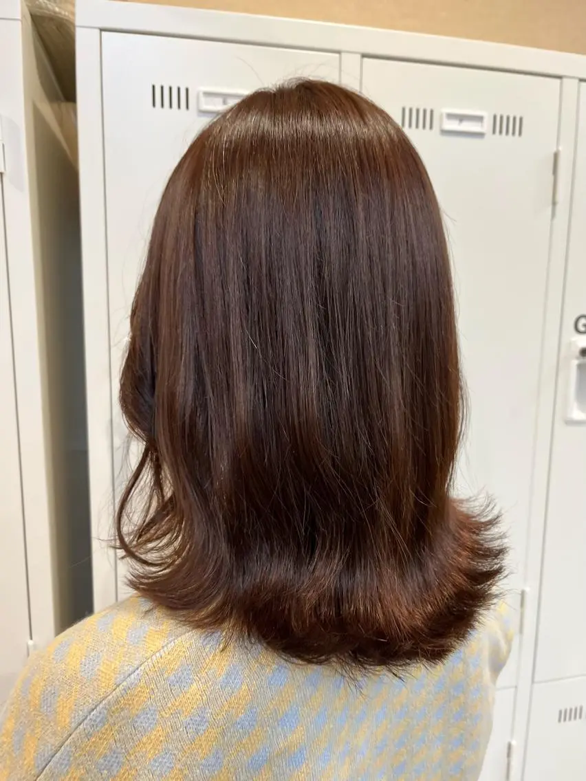 ミディアム カラー ブラウンカラー ピンクカラー ピンクブラウン クオルシアカラー ヘアカラー NUMBER 天王寺 🌼yuriのヘアスタイル