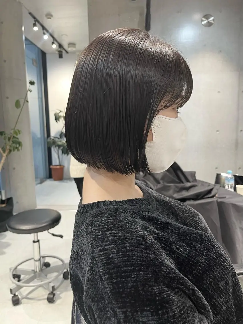 ミディアム カラー パーマ ヘアアレンジ 透明感/オリーブ/ グレージュ/YUKAのヘアスタイル